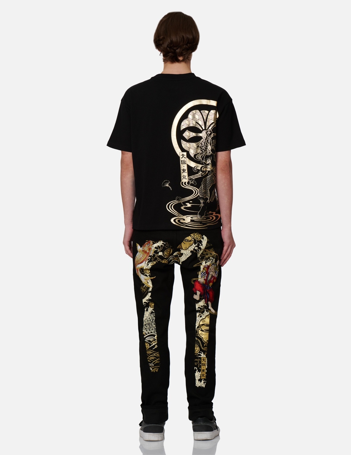 FISHERMAN GOD OF FORTUNE AND KOI-PATTERN DAICOCK CARROT-FIT JEANS #2017 - 5