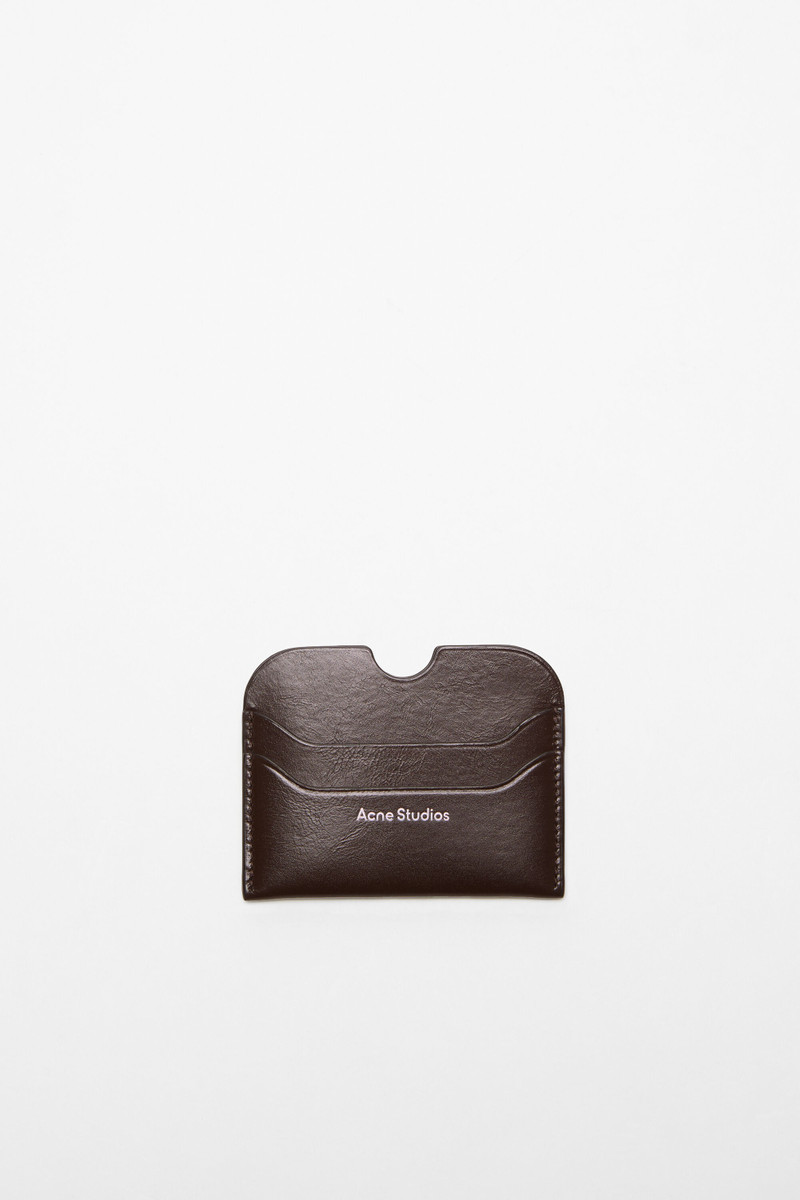 Leather card holder - Chocolate brown 1