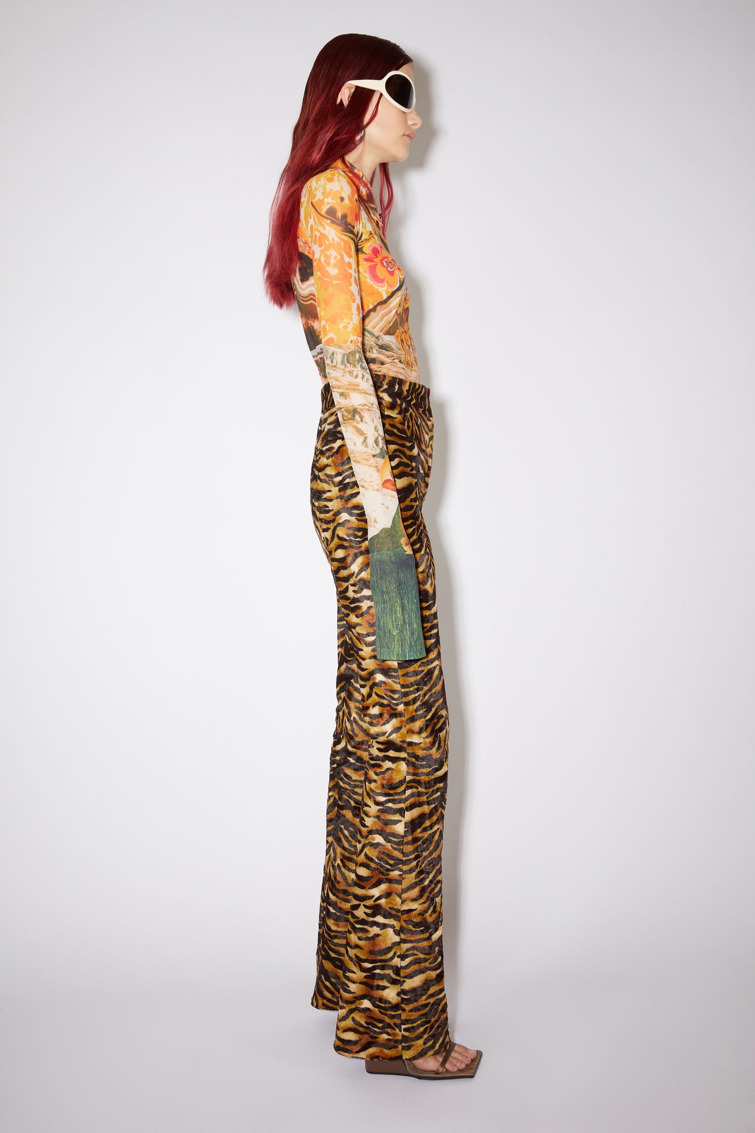 Tiger print trousers - Orange/black - 4