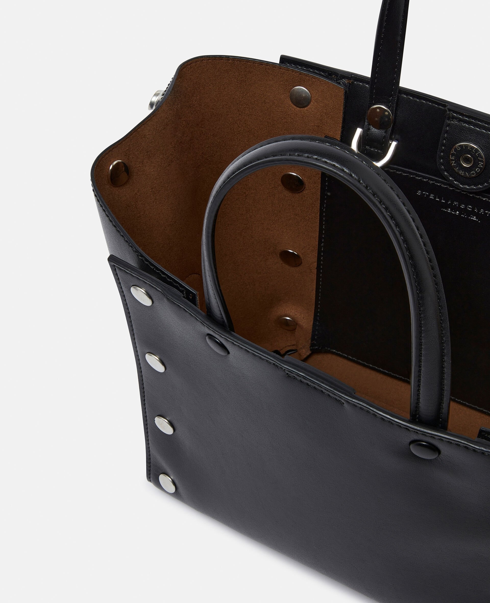 STELLA MCCARTNEY ◆ Stella Studs Small Tote Bag Women Pitch black Falabella Studded Tiny Tote Bag | Stella