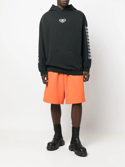 BALENCIAGA logo-embroidered track shorts outlook