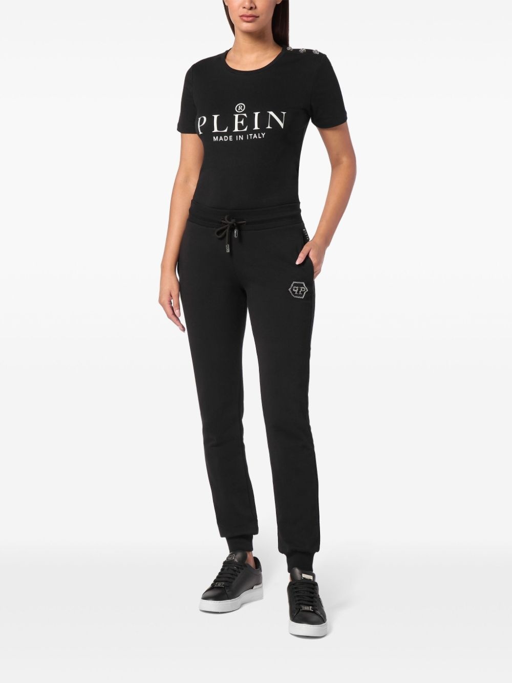 crystal-embellished track pants - 2