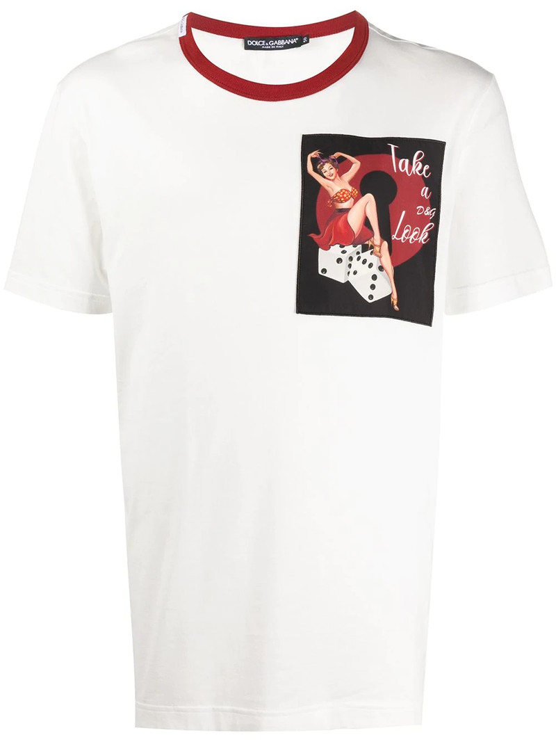 pin-up print patch T-shirt 1