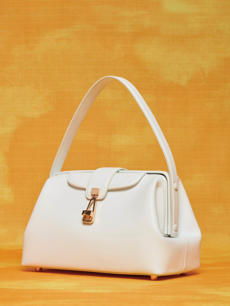 Golda Bag in Ivory Leather 6