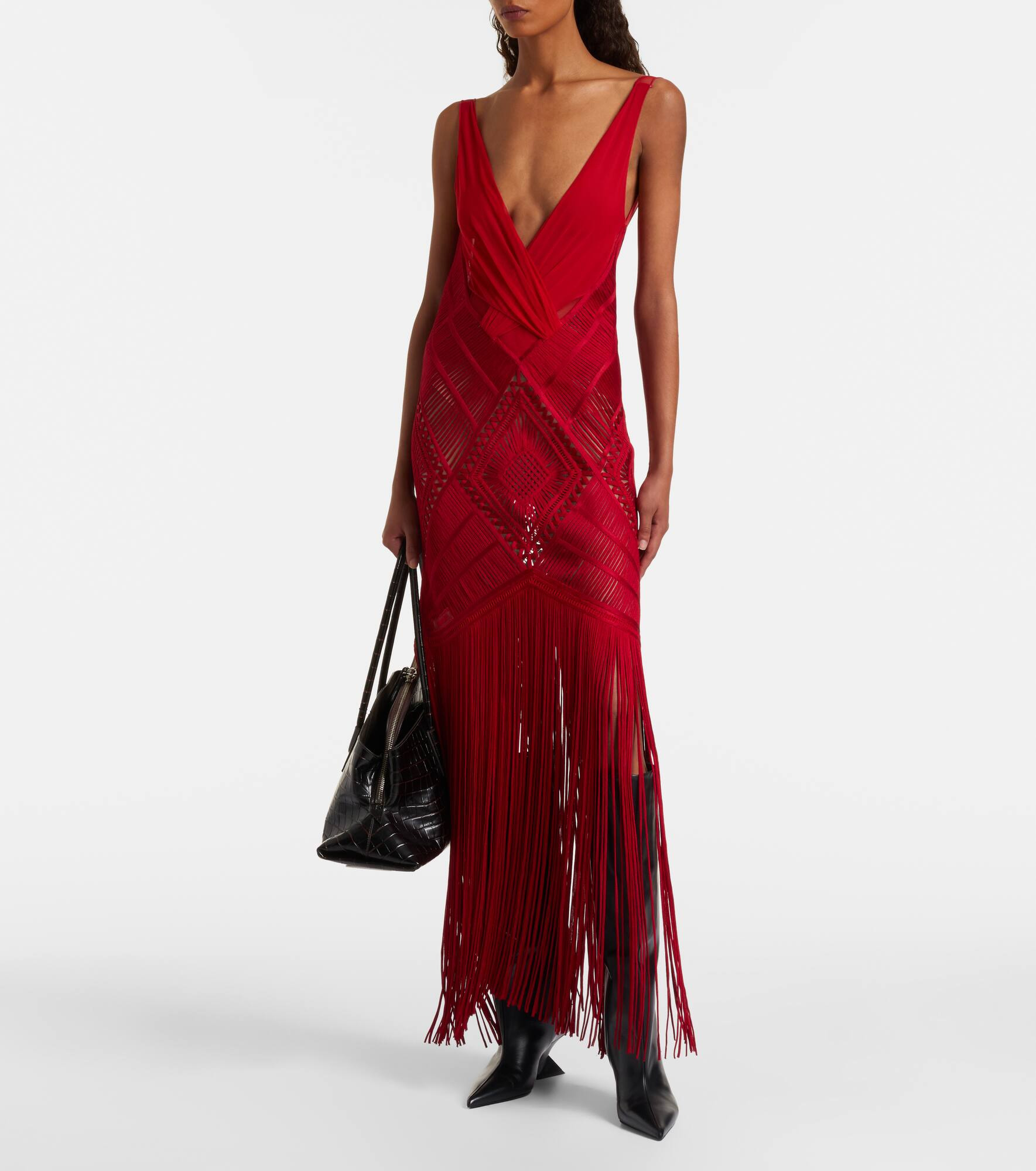 Soutache embroidered tulle cocktail dress - 7