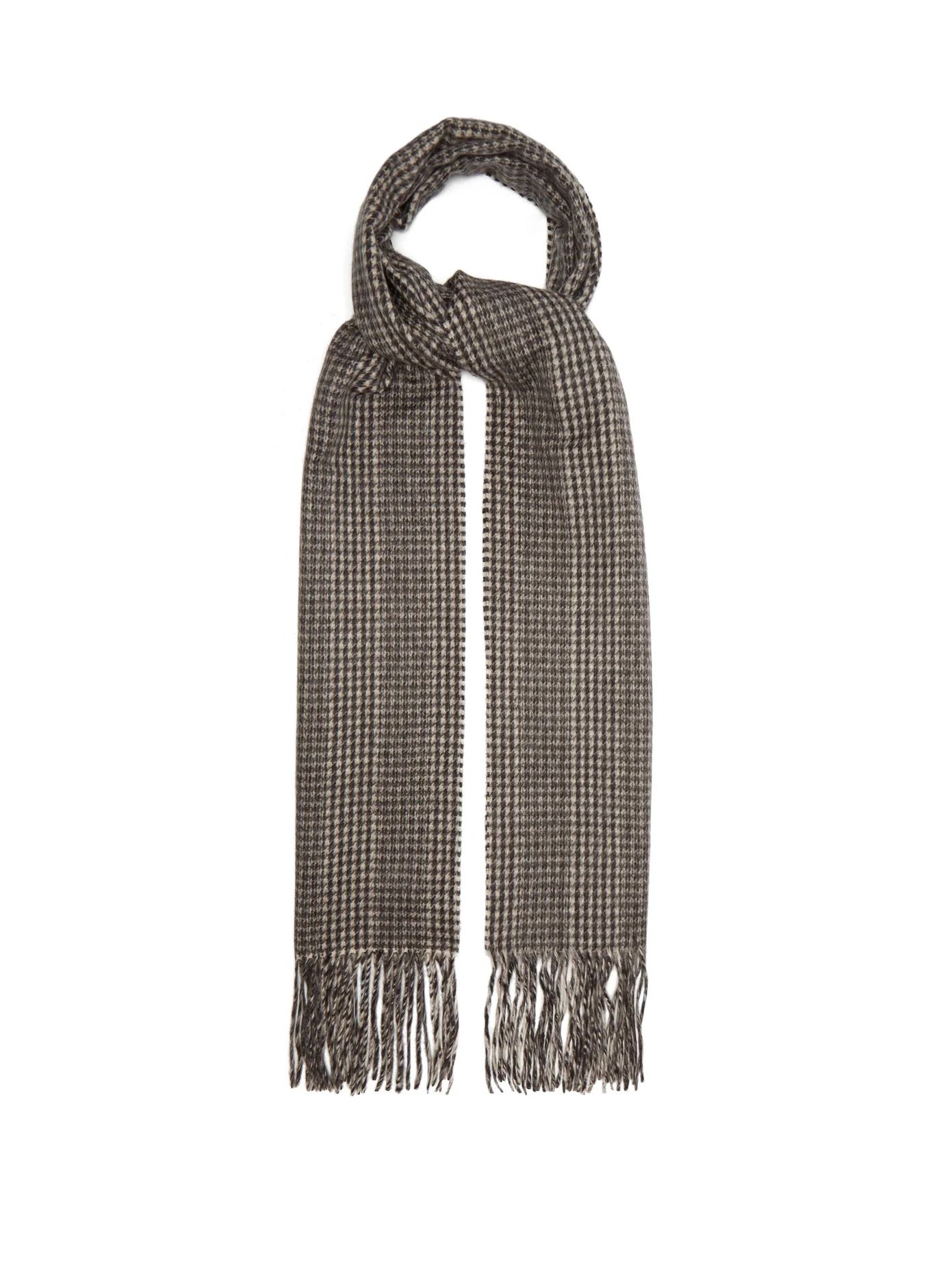 Houndstooth cashmere scarf - 1