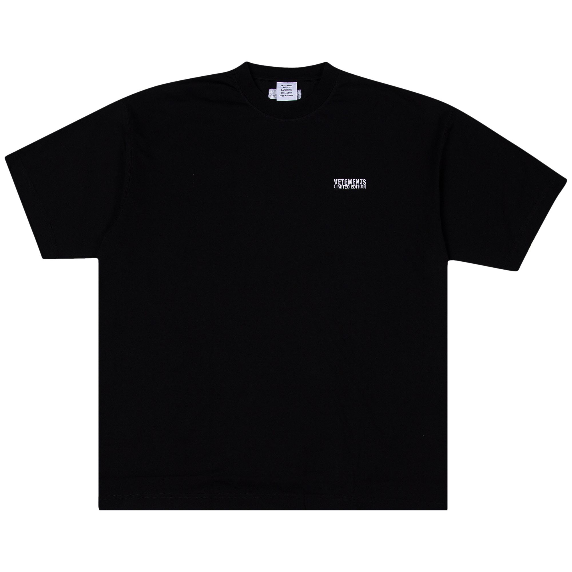 Vetements Embroidered Logo T-Shirt 'Black' - 1