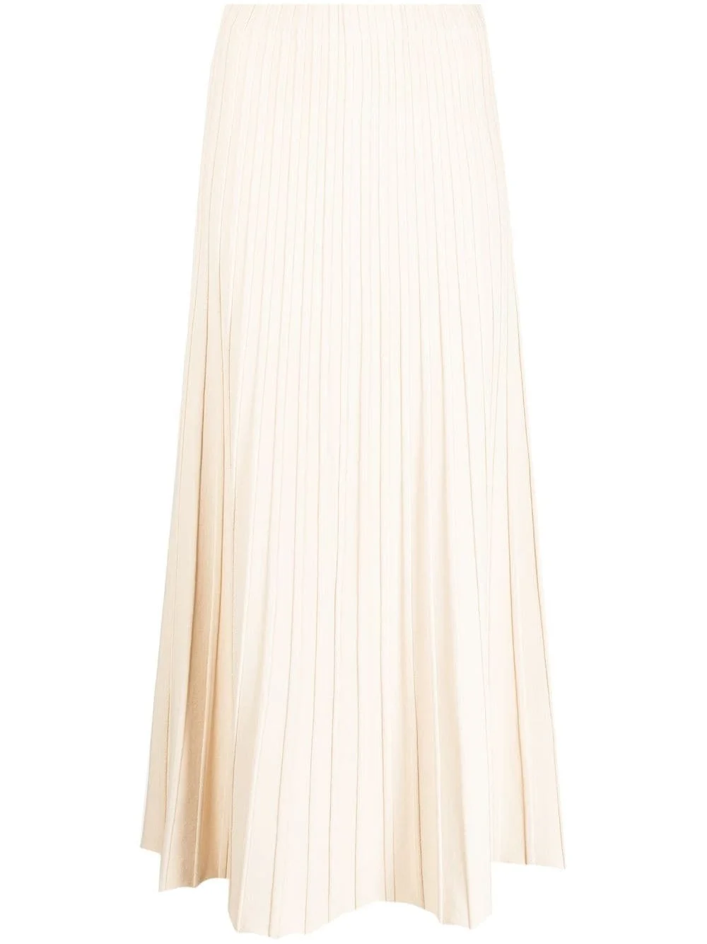 high-waisted pleated midi skirt - 1