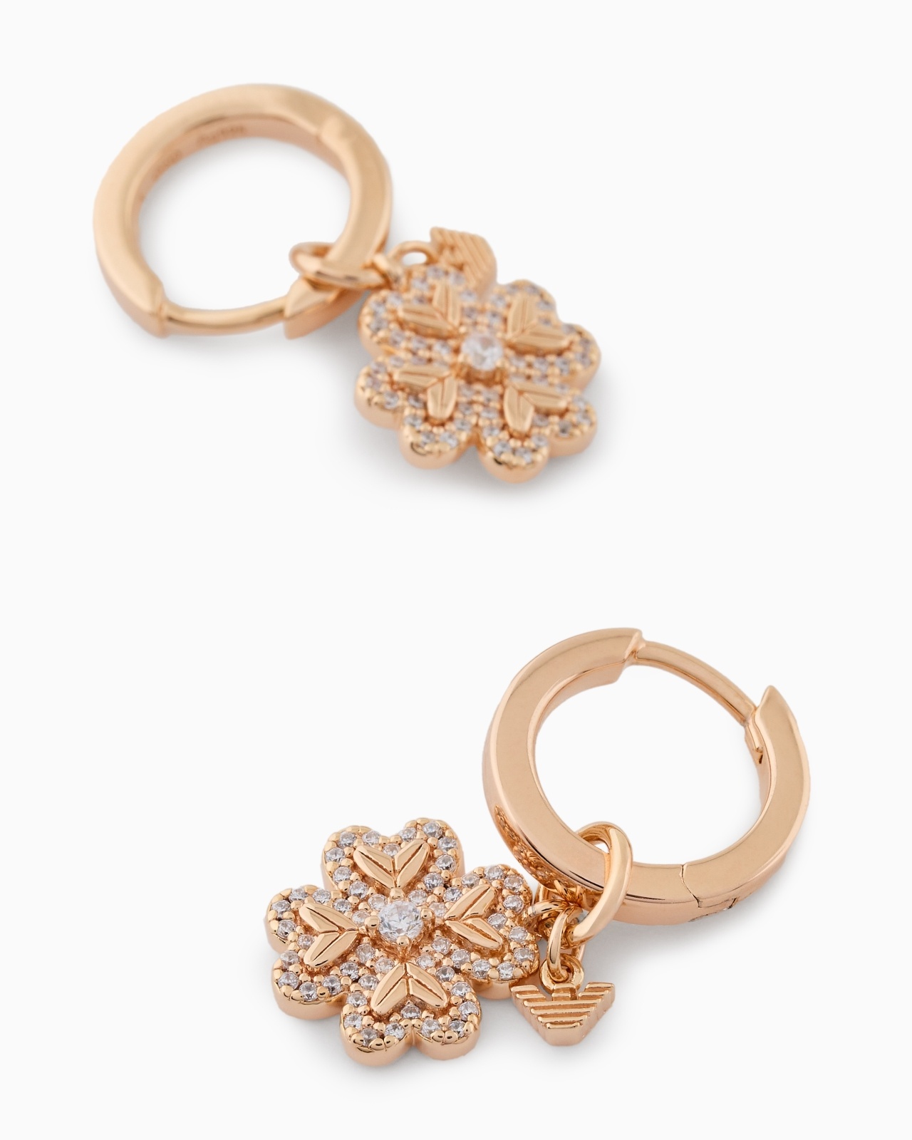 ROSE GOLD-TONE STERLING SILVER HOOP EARRINGS - 3