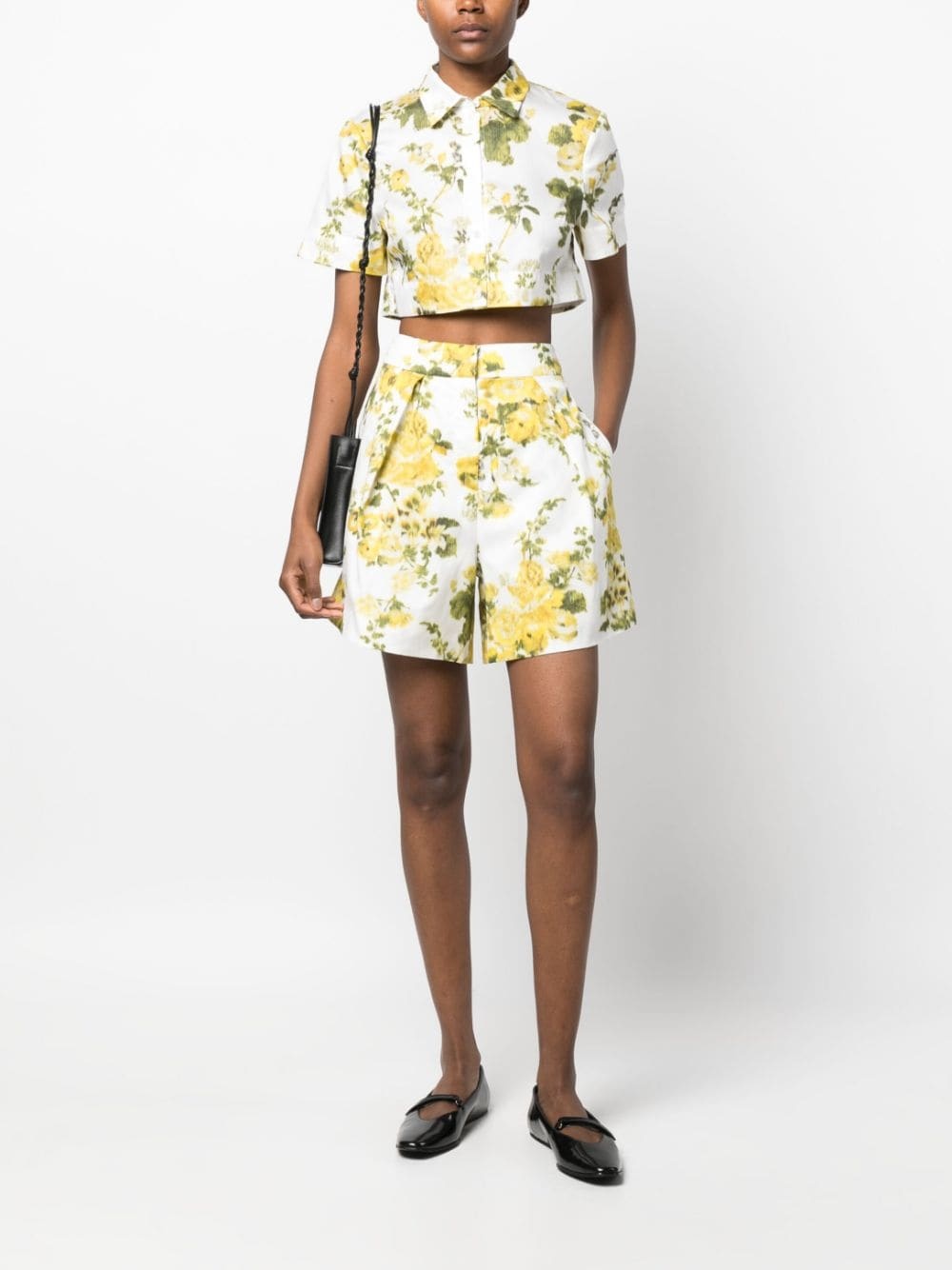floral-print cotton shorts - 2