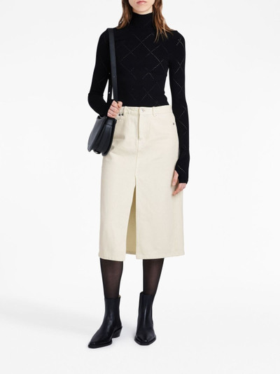 Proenza Schouler Sloan washed-denim mid skirt outlook