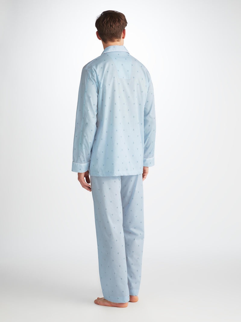 Men's Classic Fit Pyjamas Nelson 100 Cotton Batiste Blue - 4