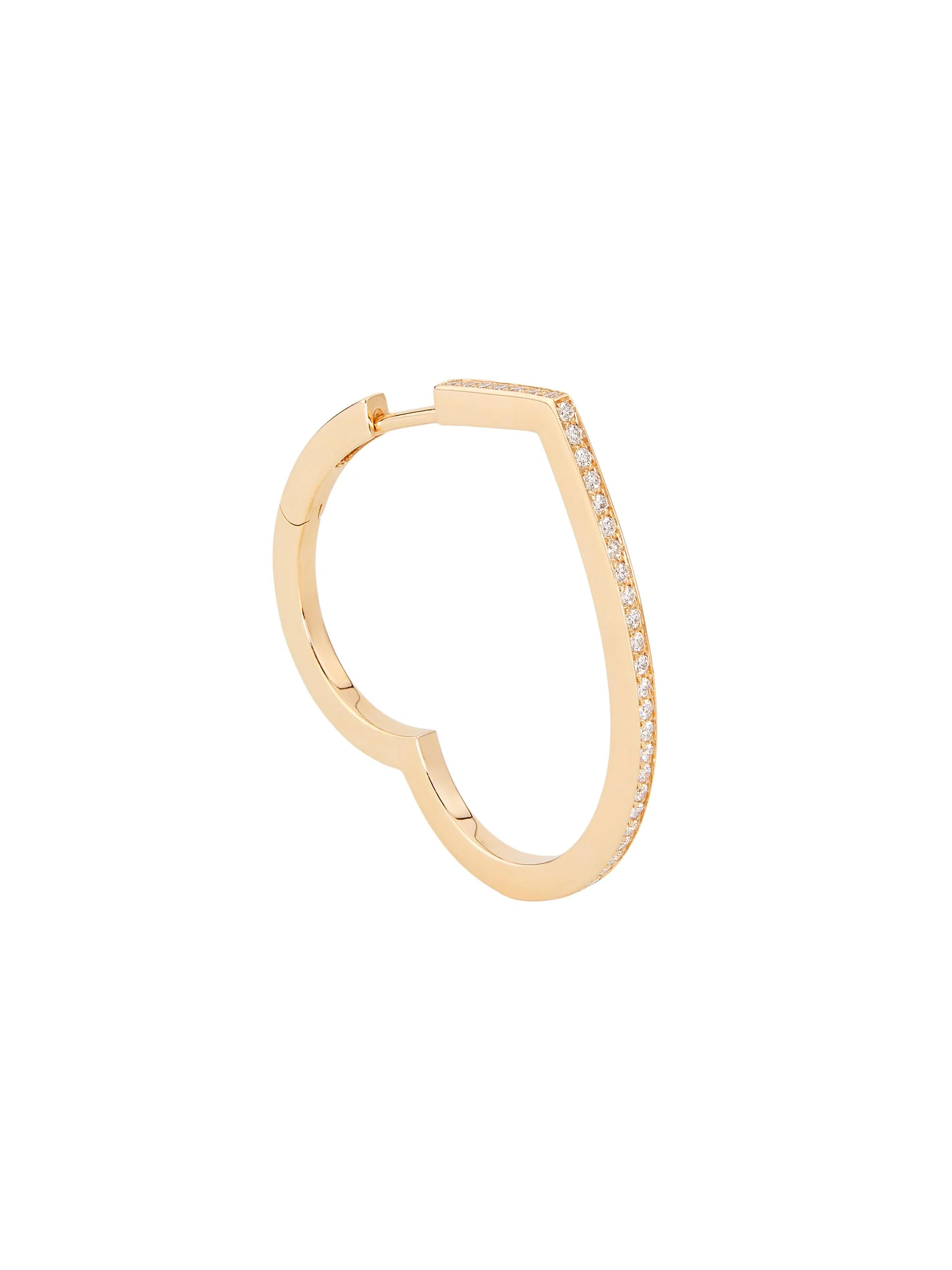 Women's Antifer 18K Rose Gold & 0.13 TCW Diamond Large Heart Hoop Earring - Rose Gold - 1