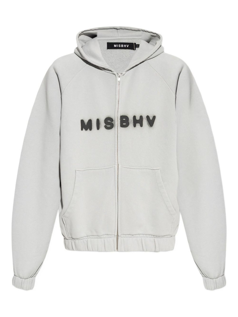 logo-print zip-up hoodie 1