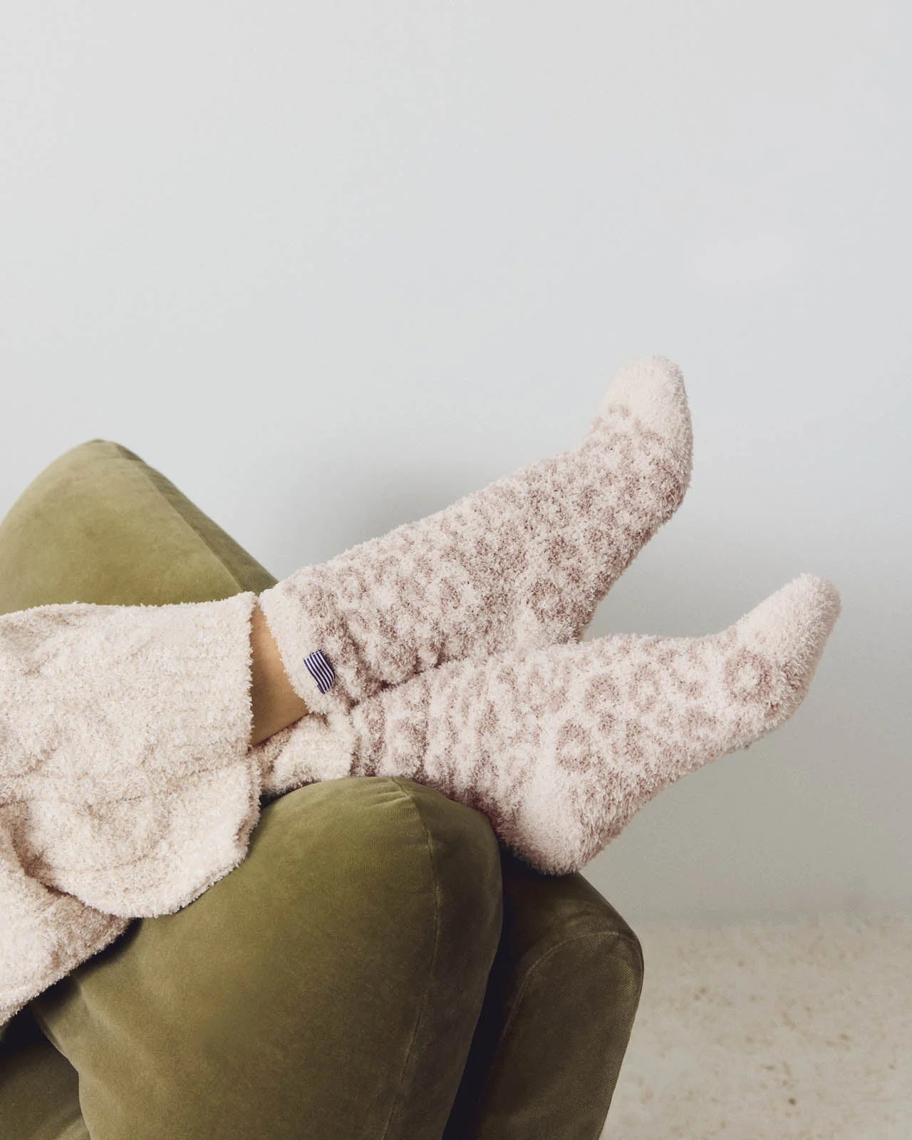 Leopard Cozy Fuzzy Cable Socks - 1