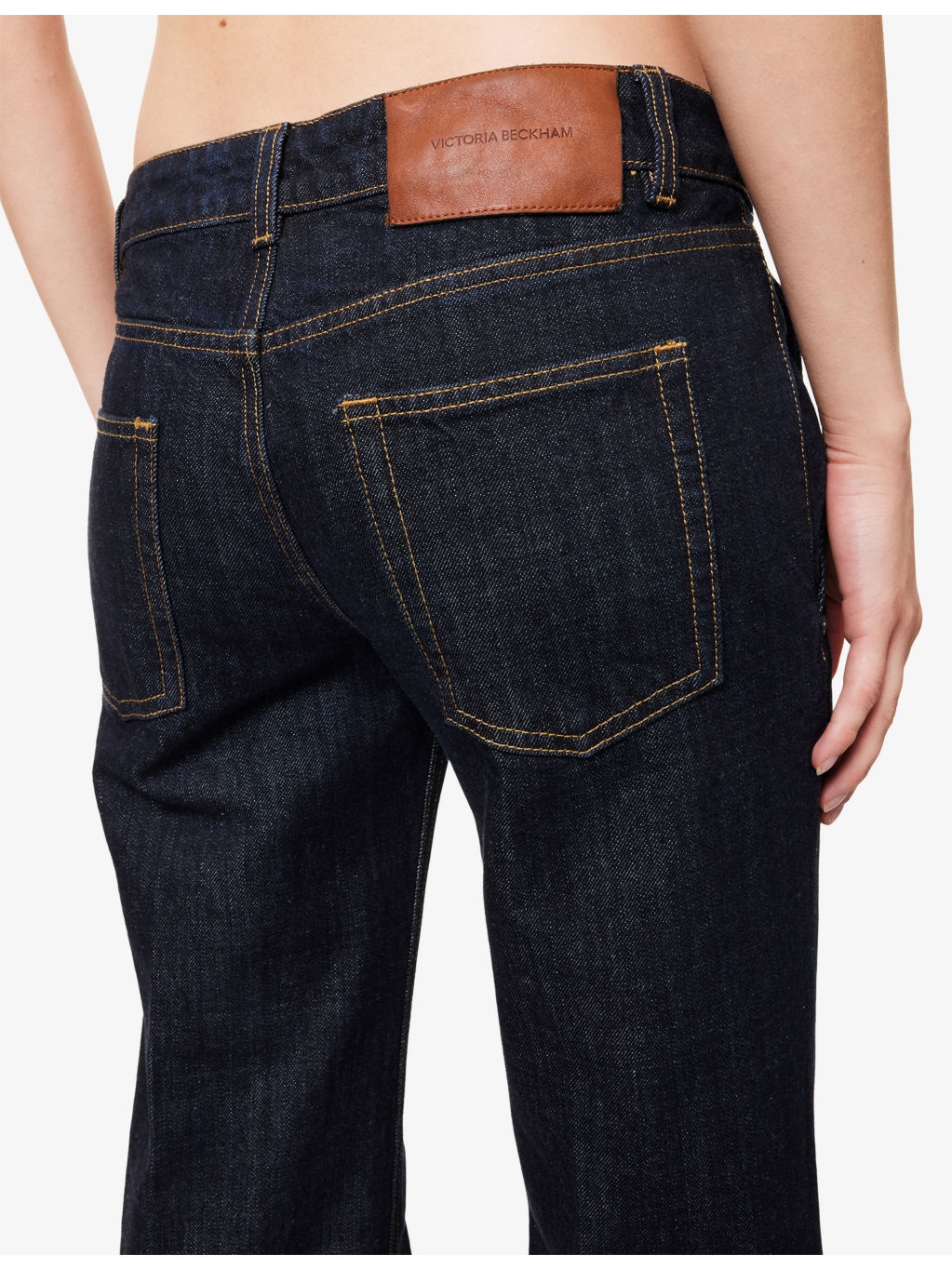 Brand-Patch Low-Rise Flared-Leg Leg Denim Jean - 5