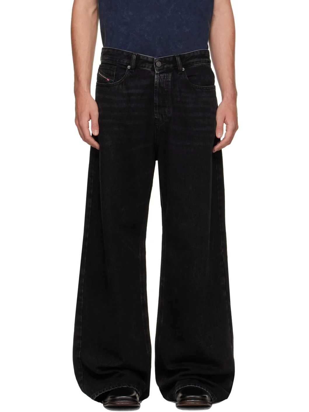 Black Relaxed Low-Waist D-Rise Jeans - 1