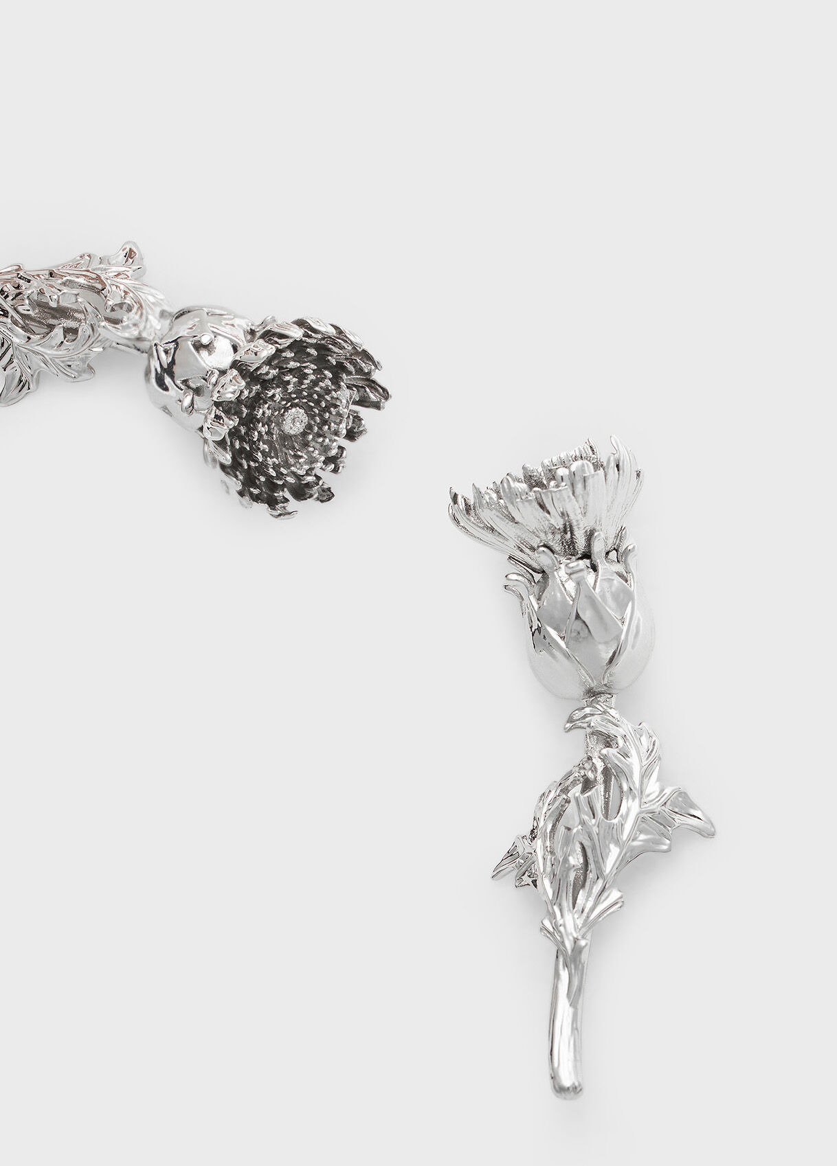 METAL FLOWER AND RHINESTONE EARRINGS - 4