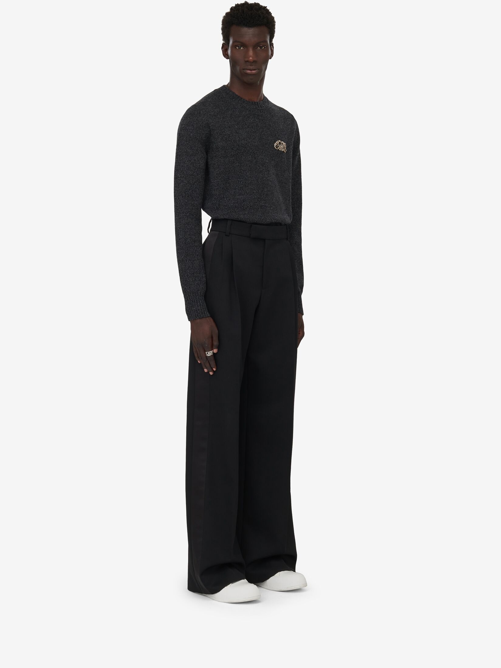 Men's Crystal Seal Logo Jumper in Charcoal/crystal - 3