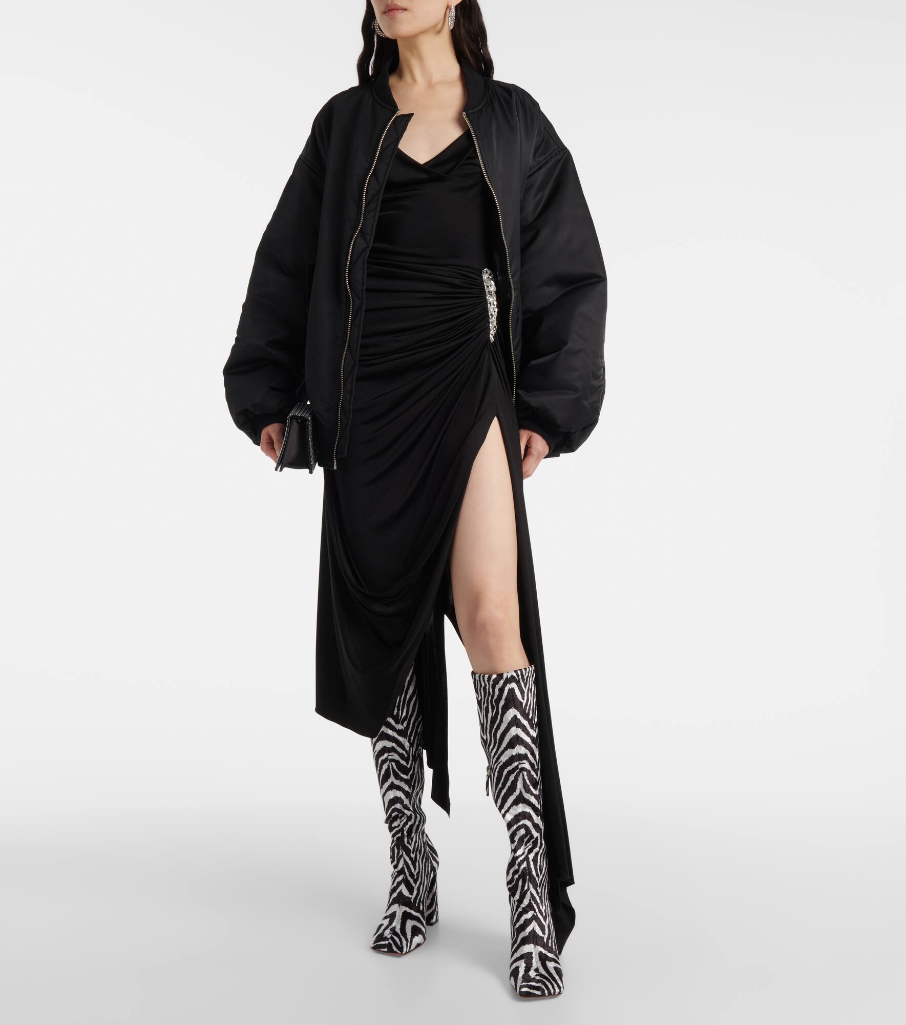 Marine Stretch 95 velvet knee-high boots - 3