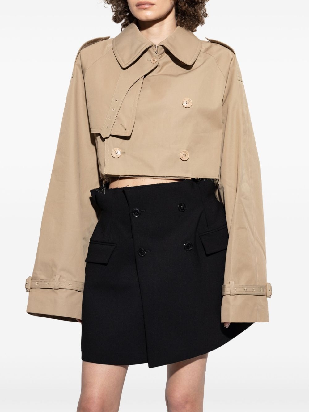 cropped trench jacket - 3