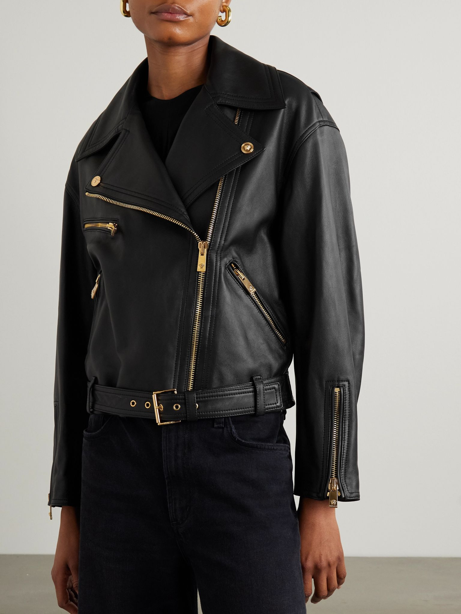 Icons belted leather biker jacket Black - 3