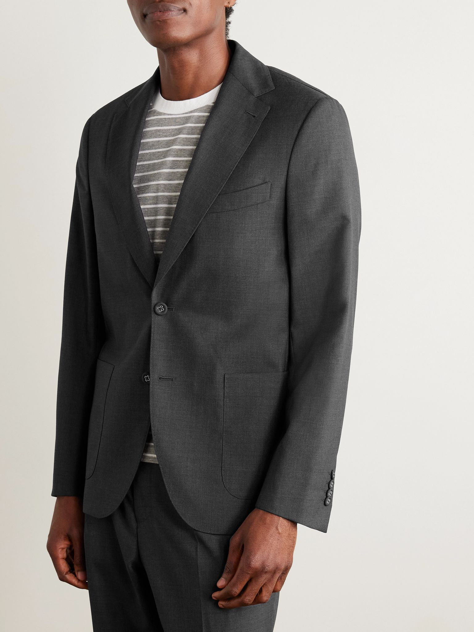 Arthus Virgin Wool Blazer Gray - 3
