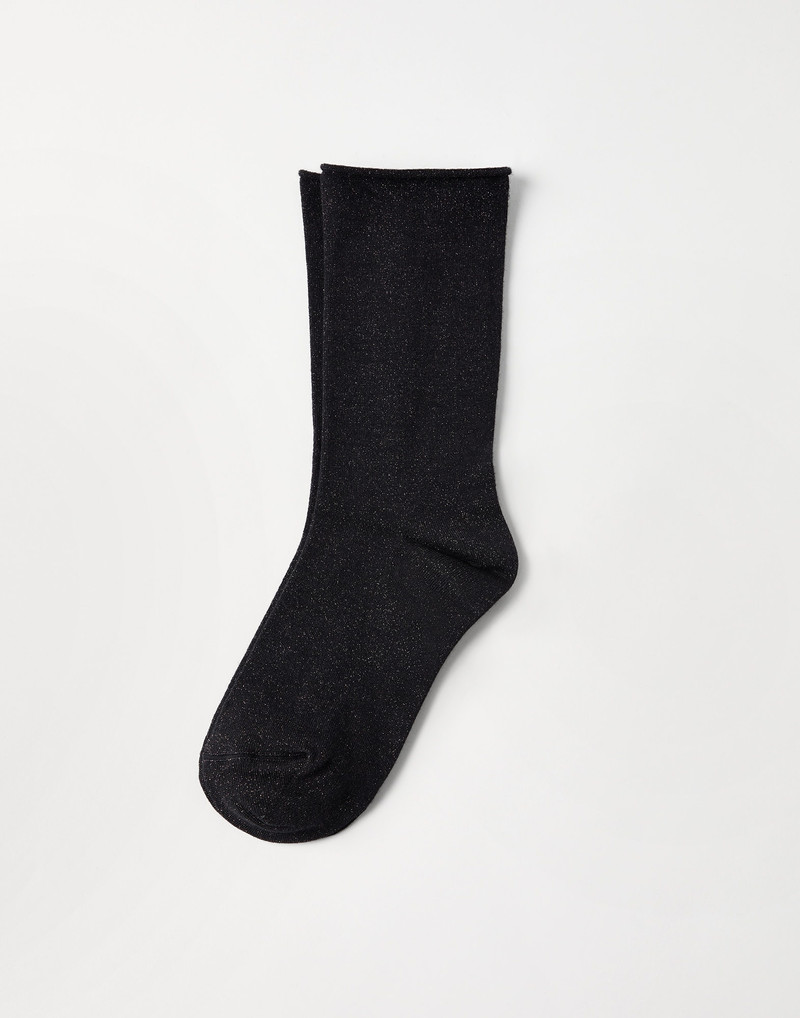Cashmere and silk sparkling knit socks 1