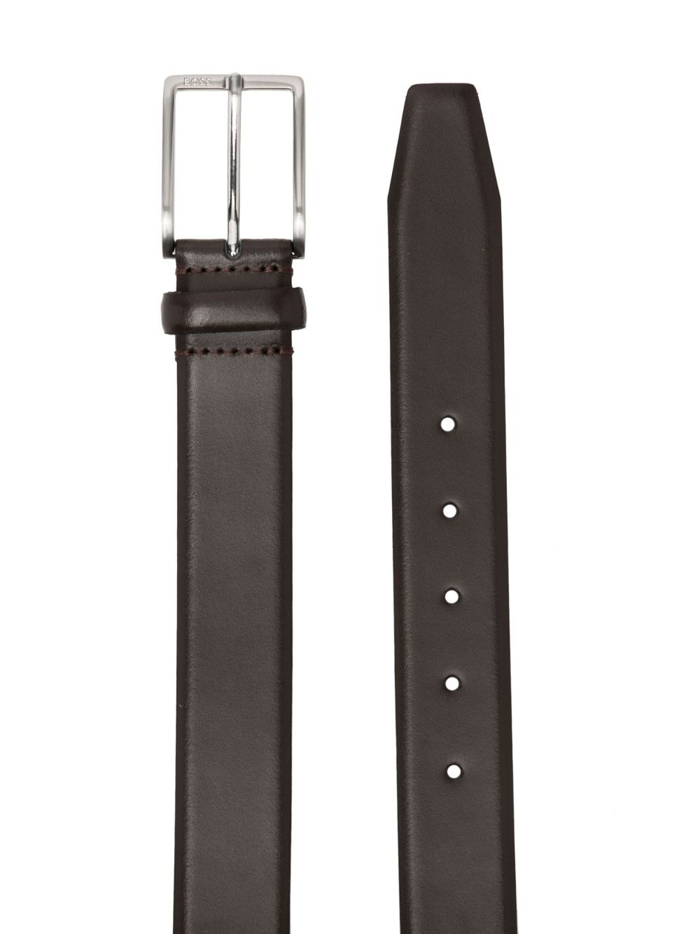 buckle-fastening leather belt - 2