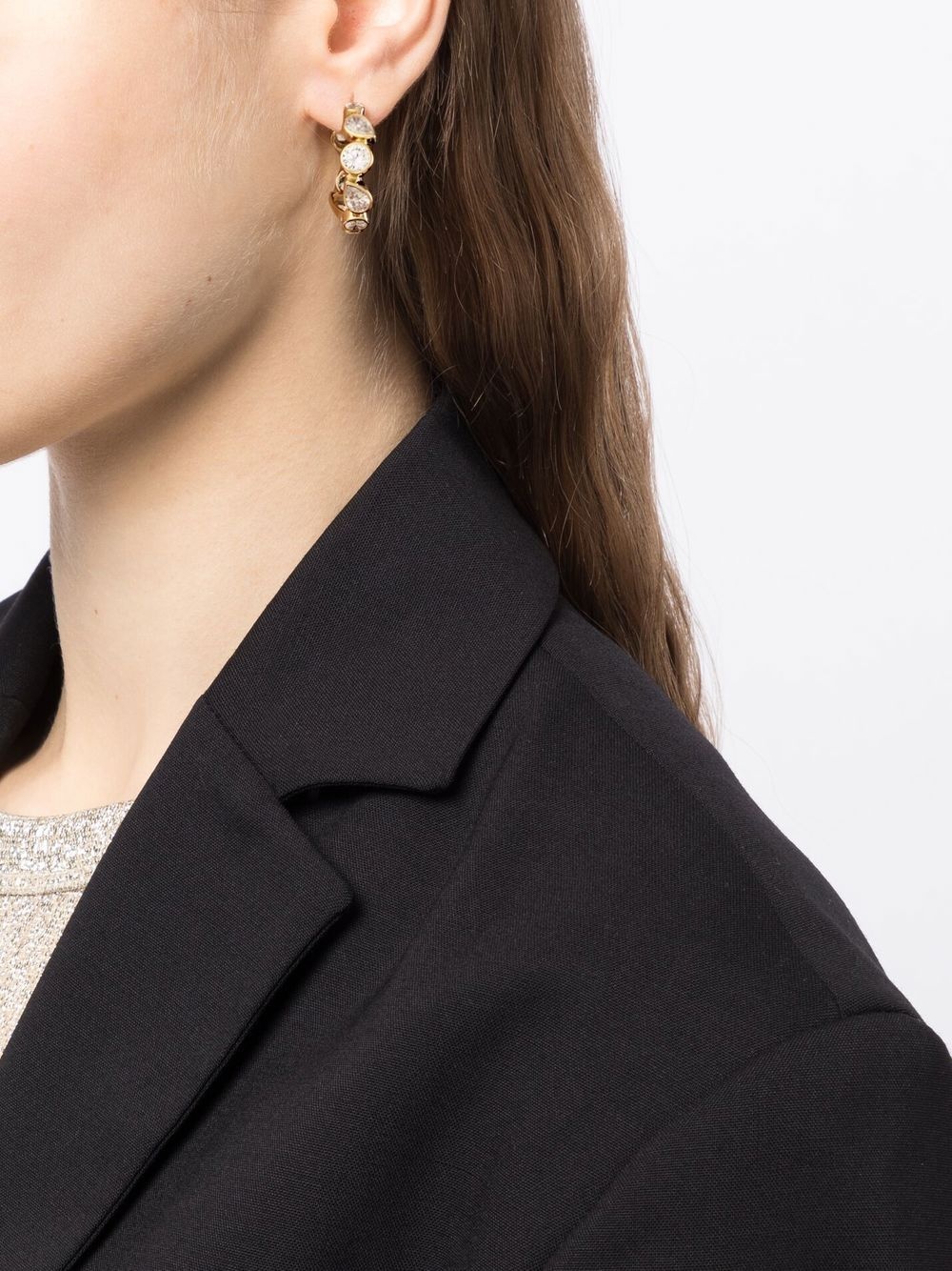 crystal-embellished hoop earrings - 2