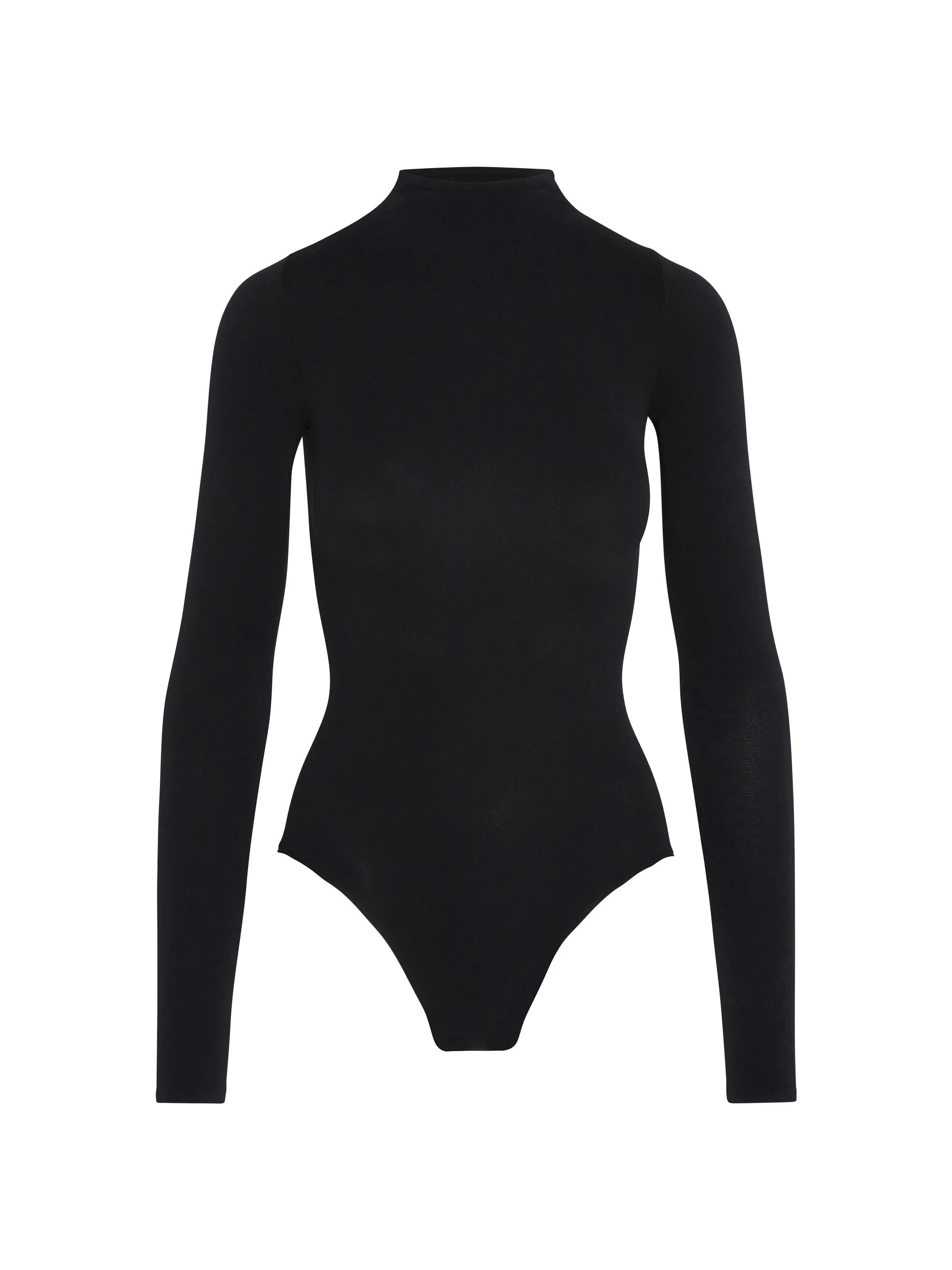Women's Ballet Mockneck Long-Sleeve Bodysuit - Black - 1