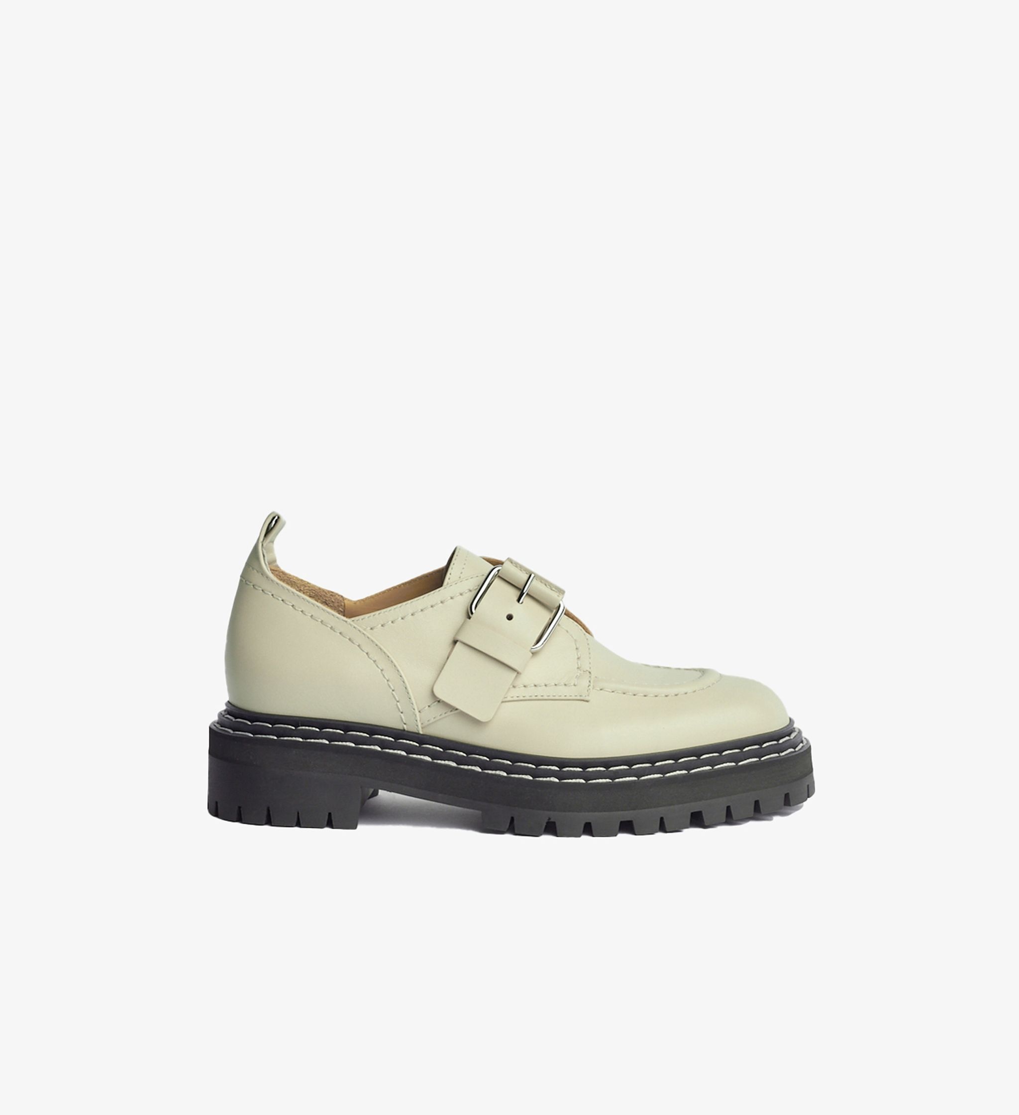 Lug Sole Buckle Oxfords - 1