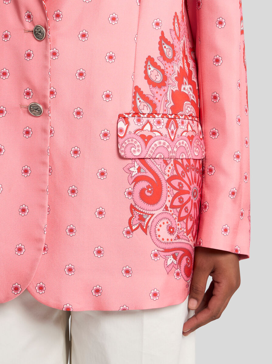 SILK TWILL JACKET WITH PEGASO BUTTONS - 2