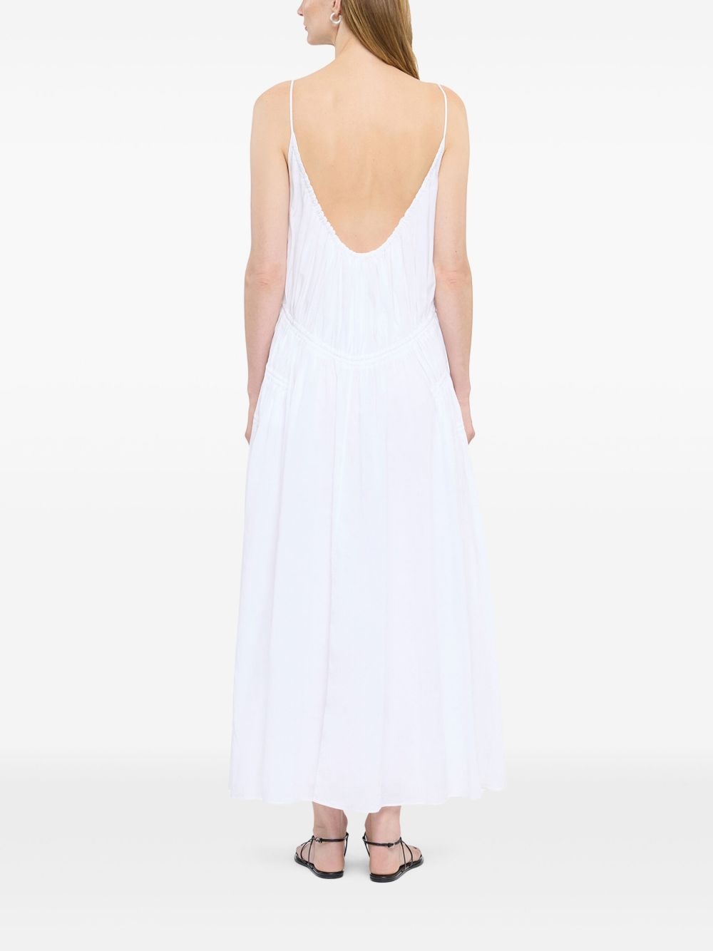gathered scoop-back dress - 4