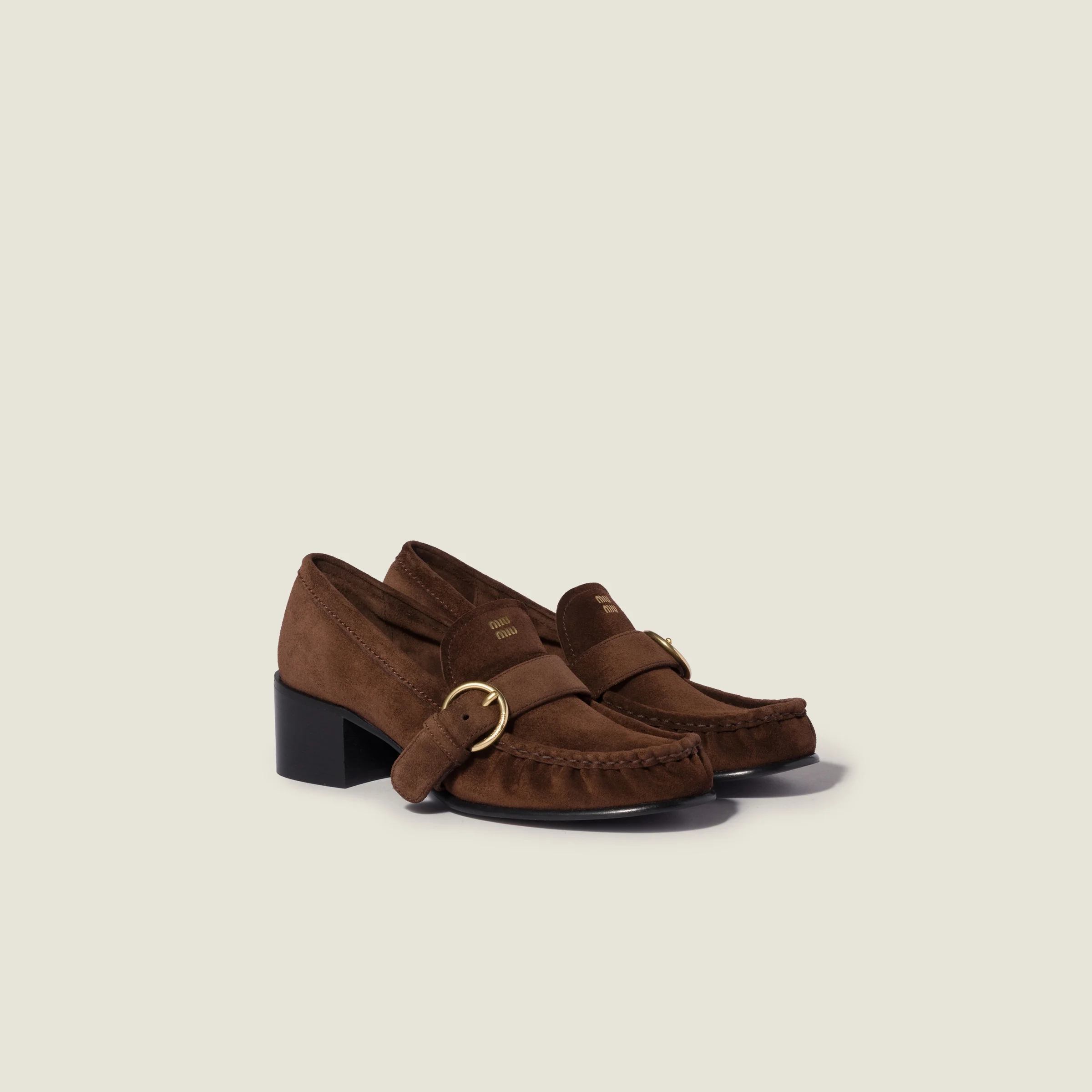 Suede loafers with buckle - 1