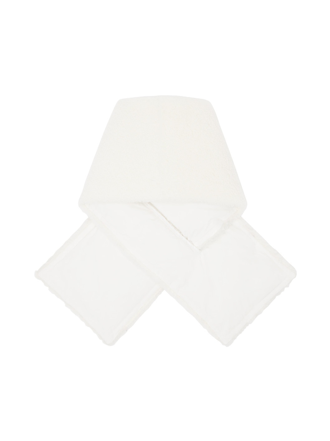White Technique Down Shearling Scarf - 2