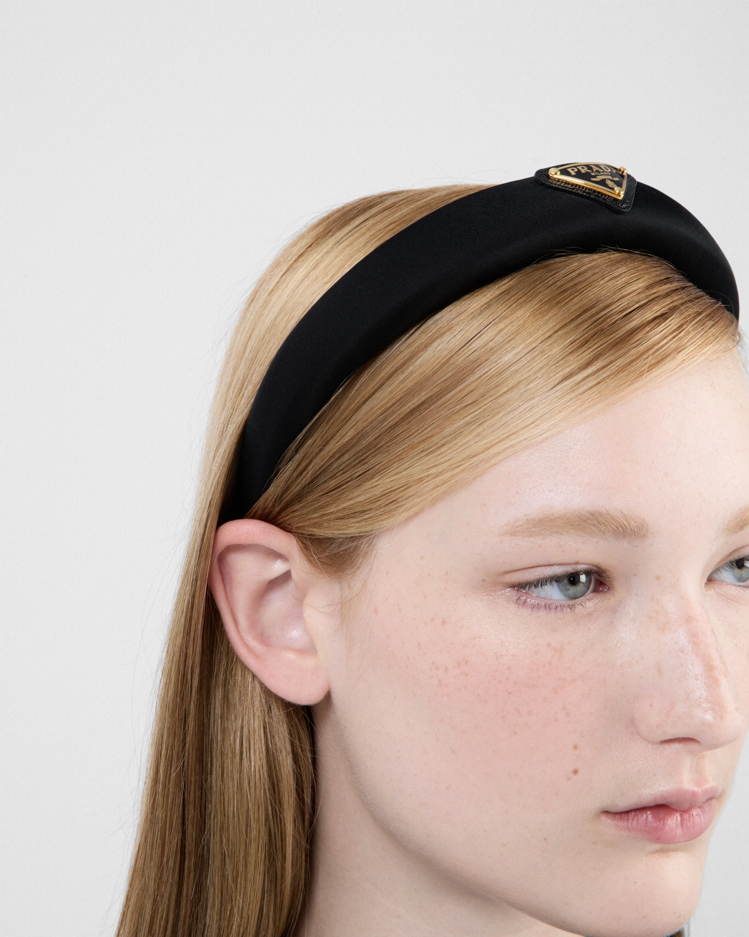 Prada Re-nylon Headband Prada Re-Nylon Headband With Enameled Metal Triangle Logo Black main image 2