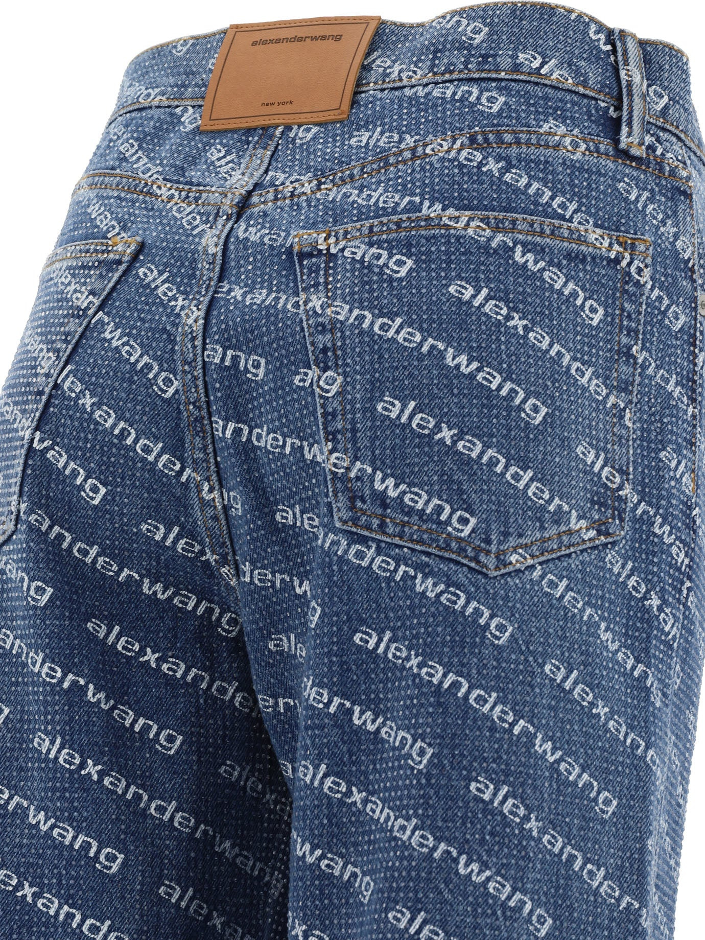 Alexander Wang Jeans With Logo Crystal Hotfix - 4