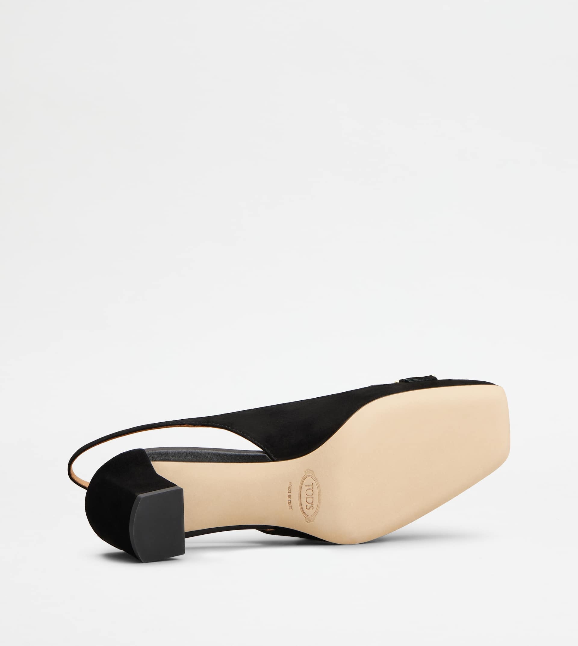 SLINGBACK PUMPS IN SUEDE - BLACK - 4