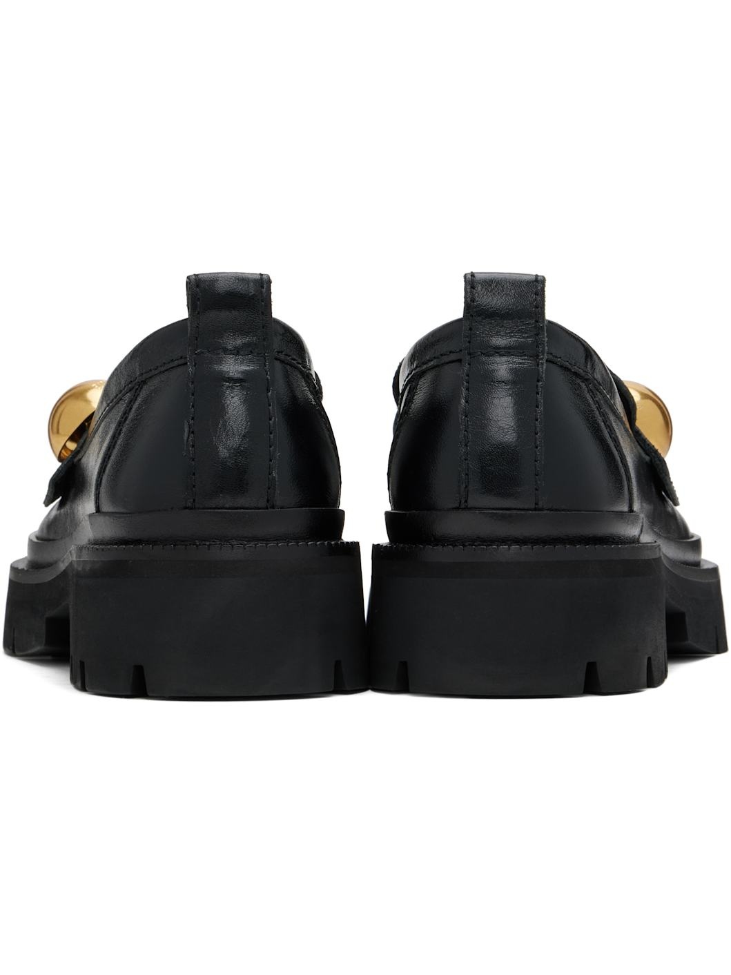 Black Embellished Loafers - 2
