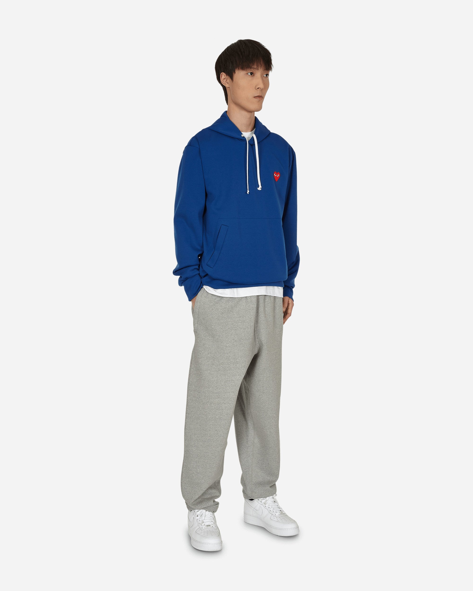 Heart Patch Hooded Sweatshirt Blue - 4