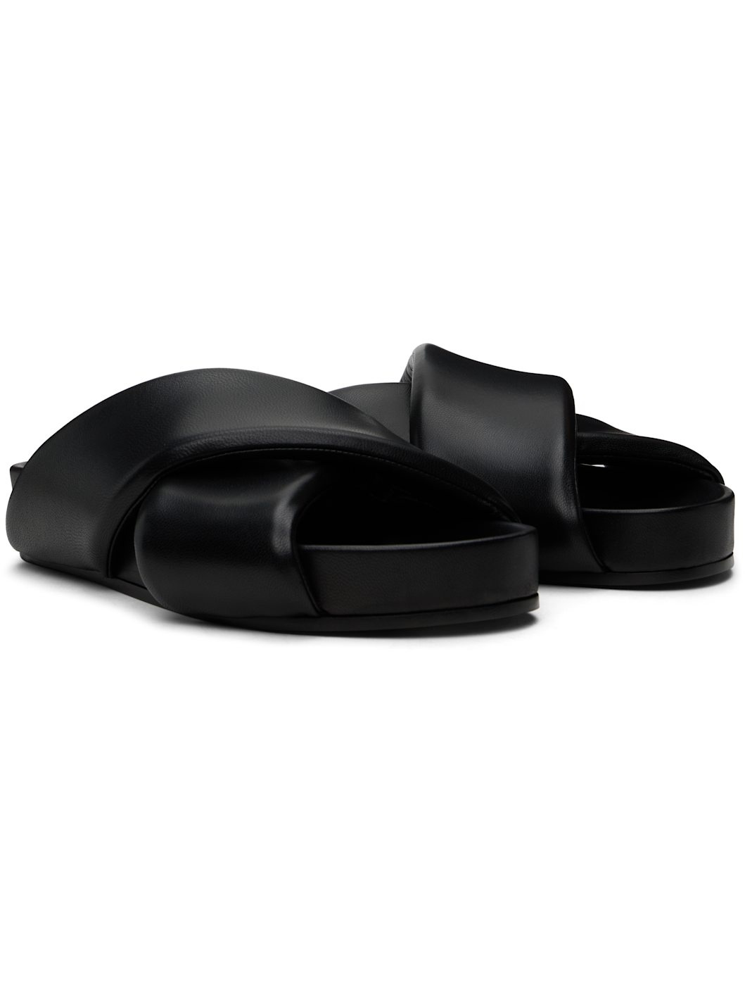 Black Padded Sandals - 4