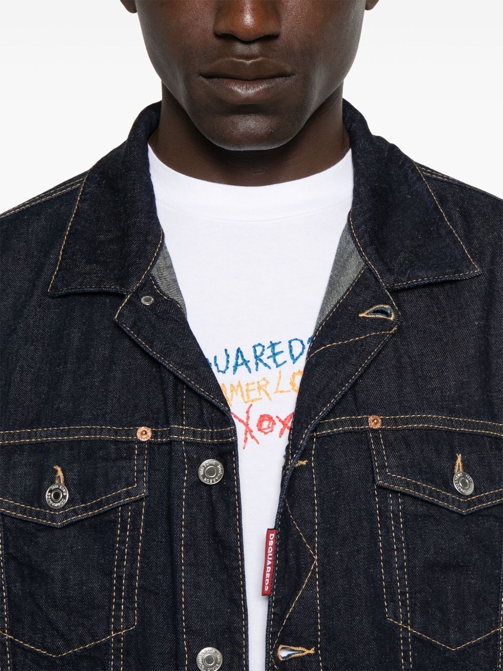 drawstring denim jacket - 5
