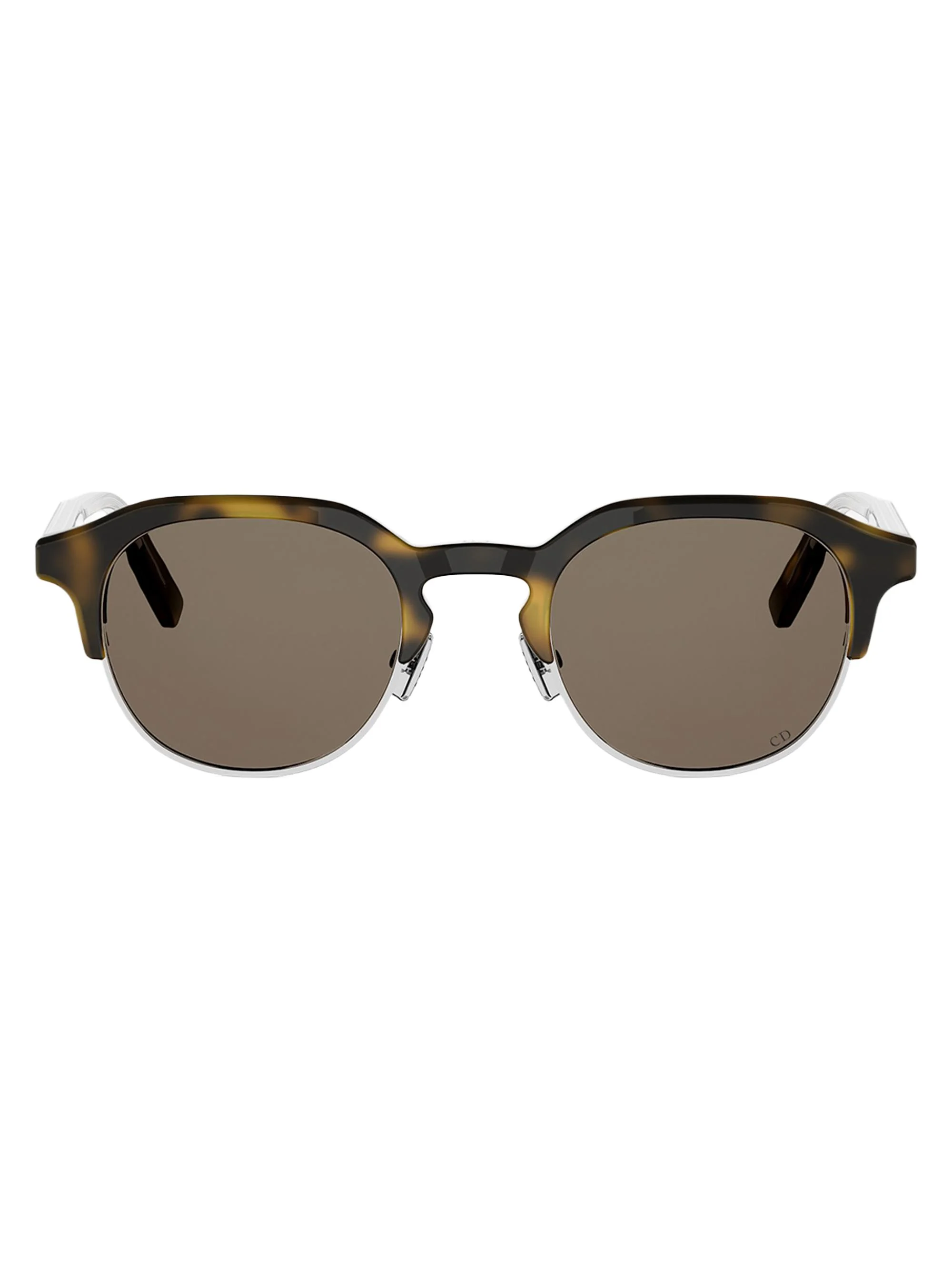 Men's DioRibbon R1I 49MM Round Sunglasses - Dark Havana Green - 1