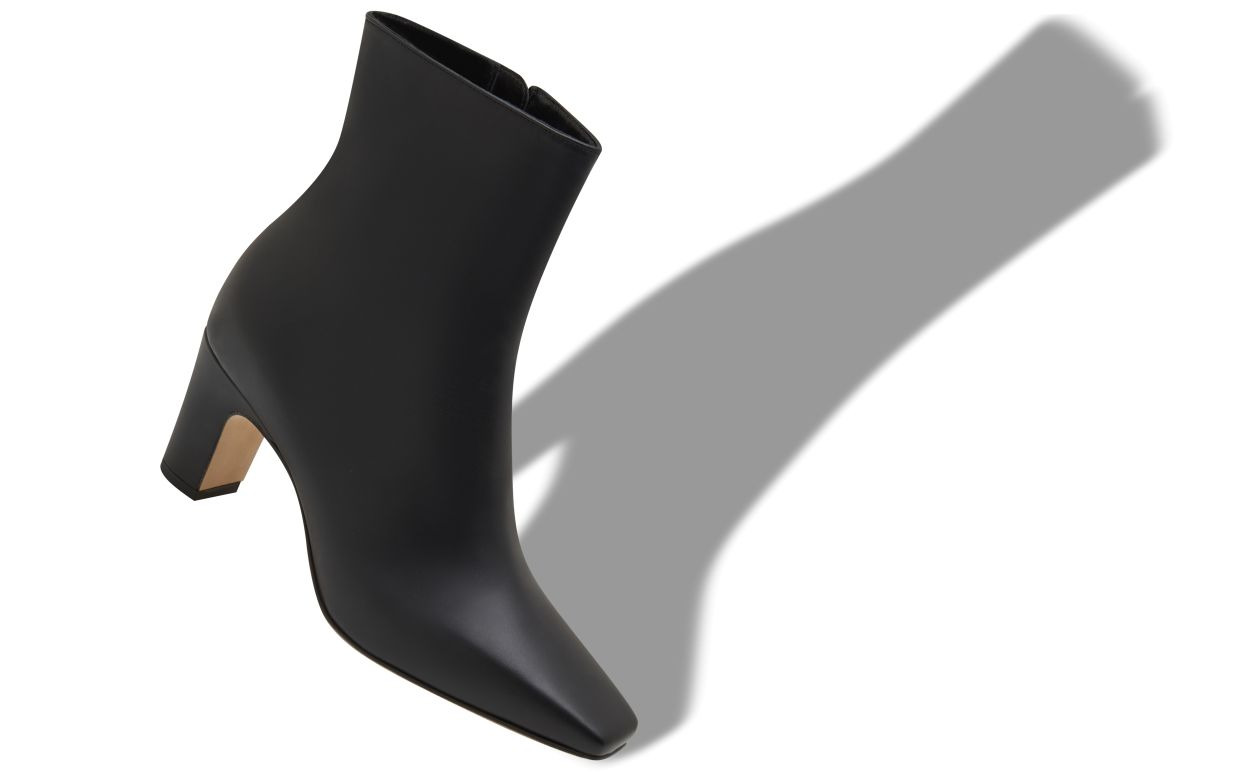 Black Calf Leather Ankle Boots - 2