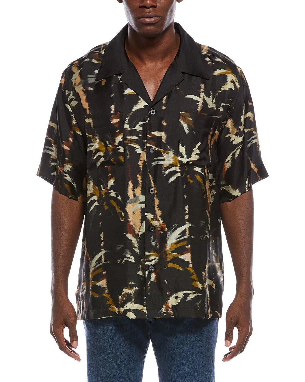 SIMKHAI Connor Silk Camp Shirt - 1