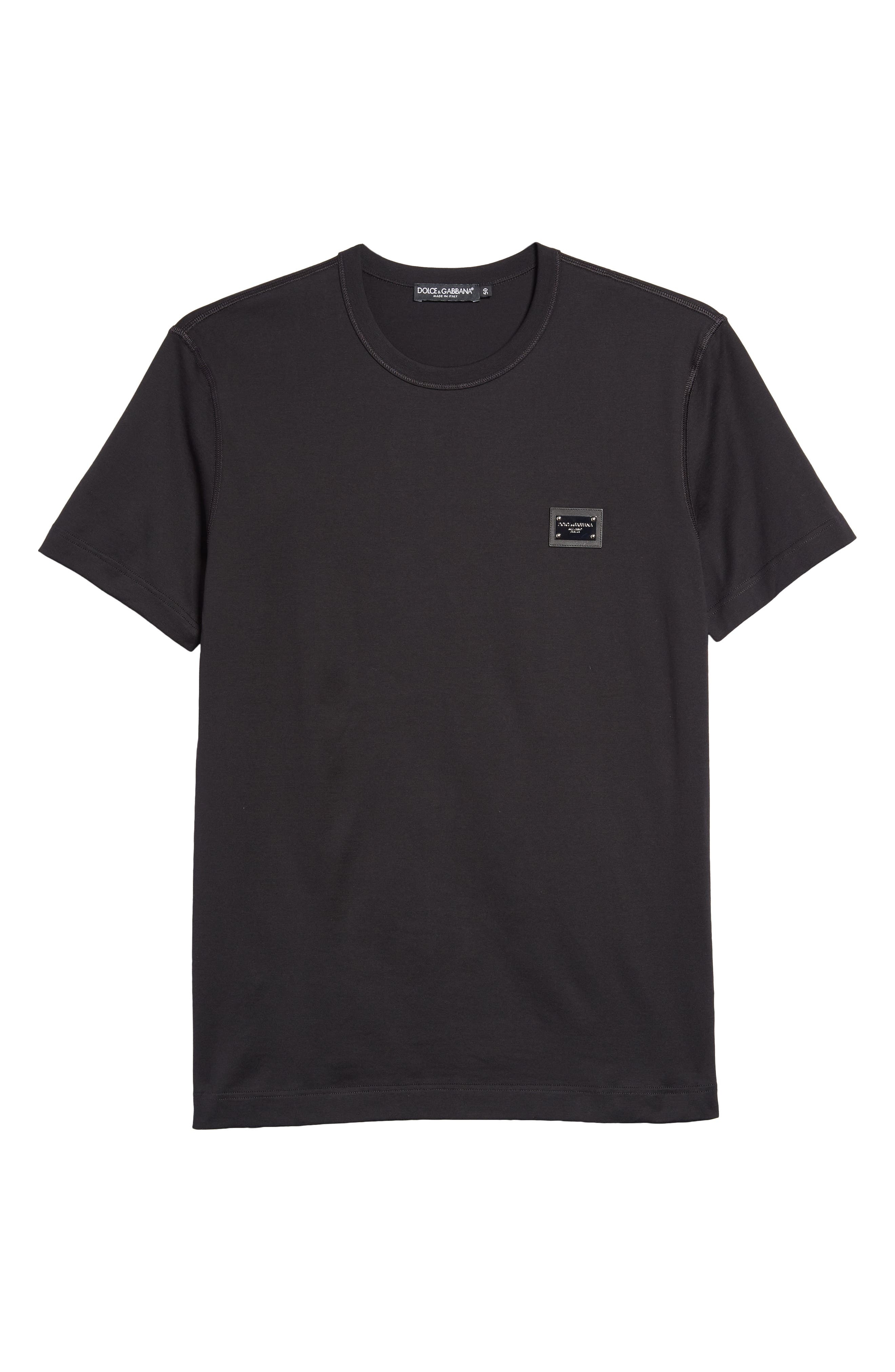 Logo Plate Crewneck Cotton T-Shirt - 5