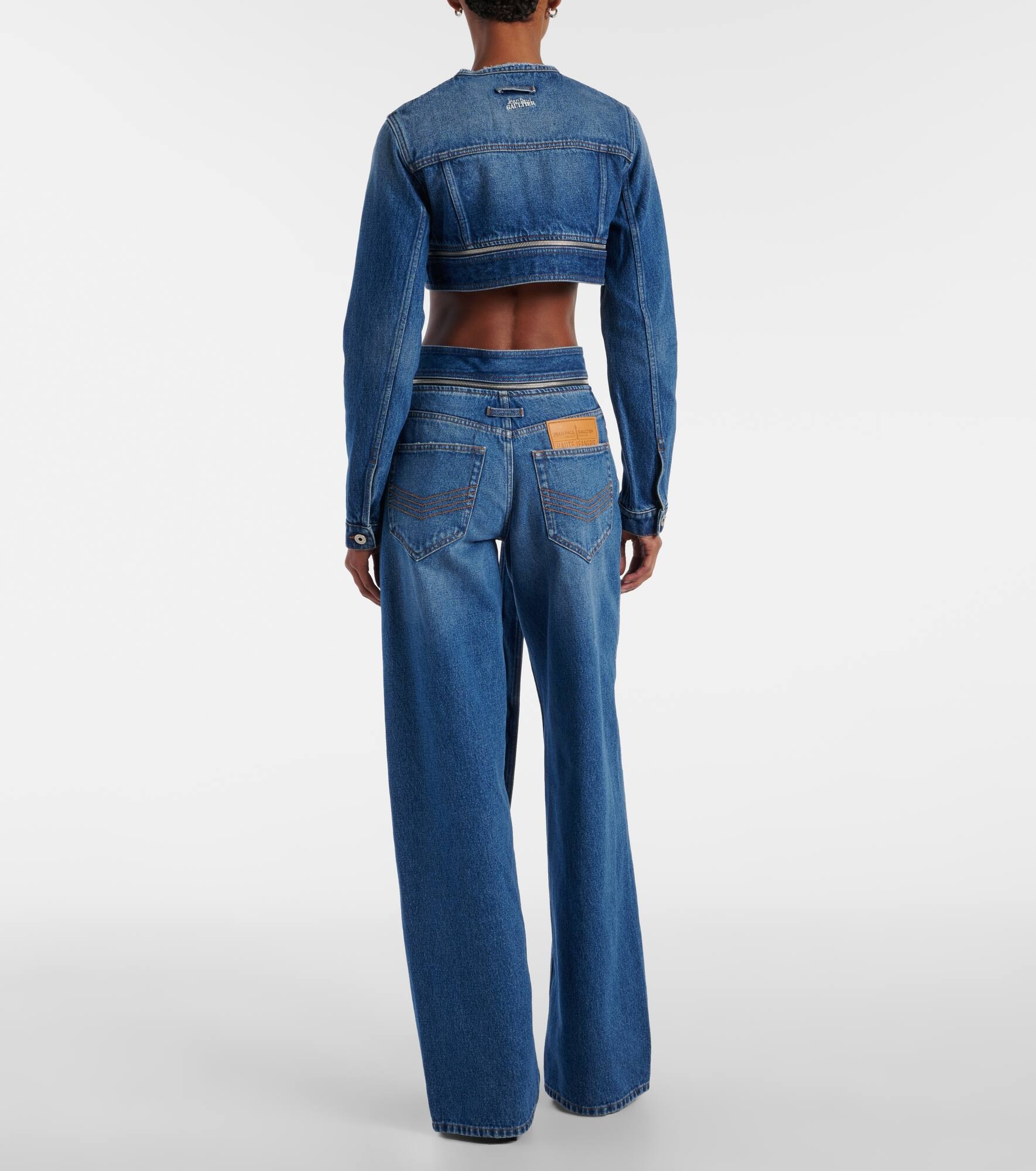 Belted high-rise wide-leg jeans - 3