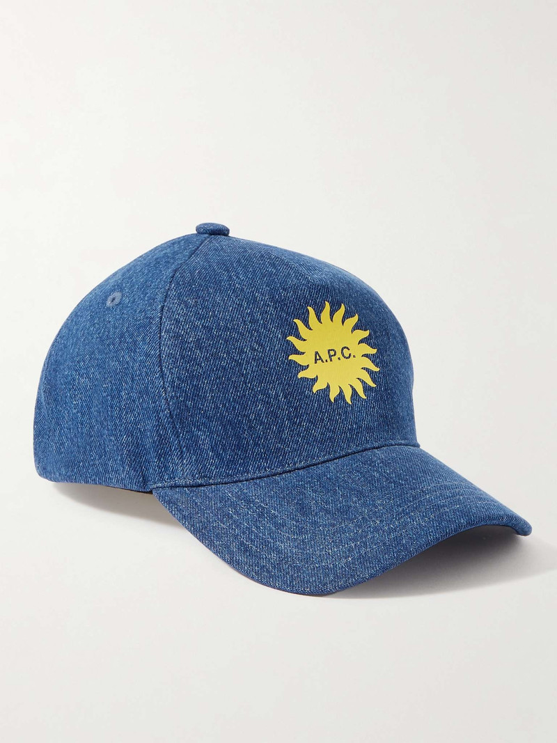 Eden Vacances Logo-Print Denim Baseball Cap - 1