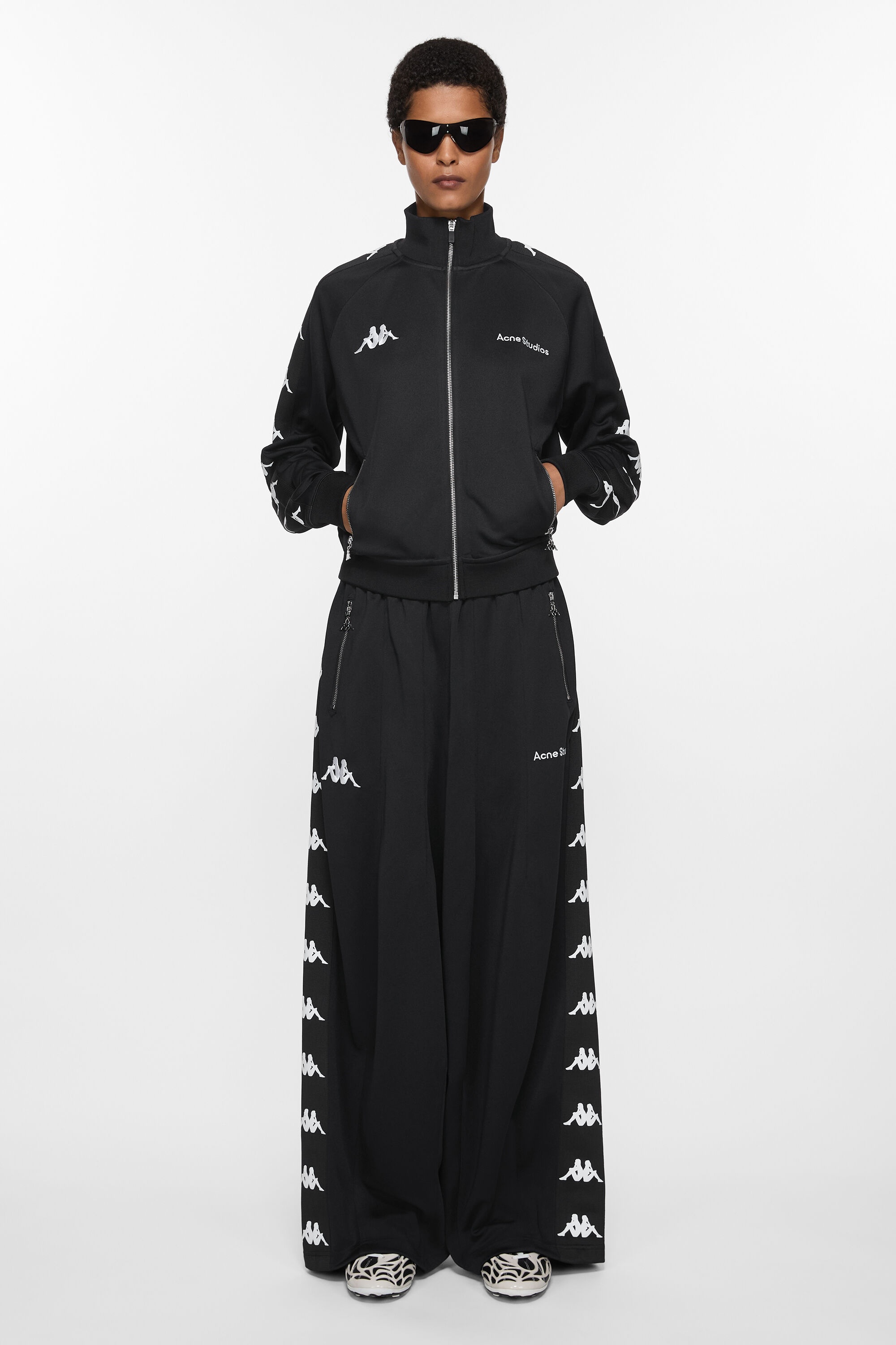 Relaxed fit trousers - Acne Studios x Kappa - Black - 2